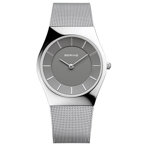 Bering 11936-309 watch for man with a grey dial and stainless steel strap.