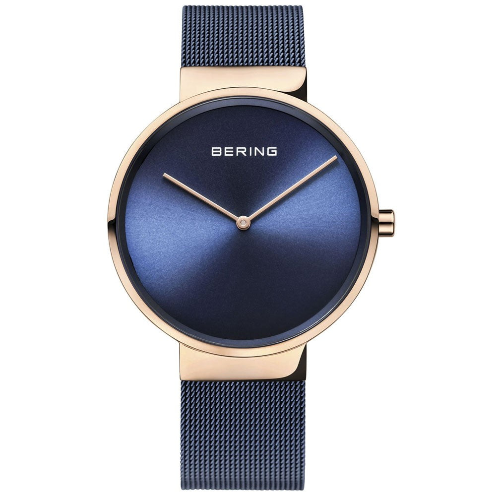 Bering 14531-367 watch for women with a blue dial and steel strap.