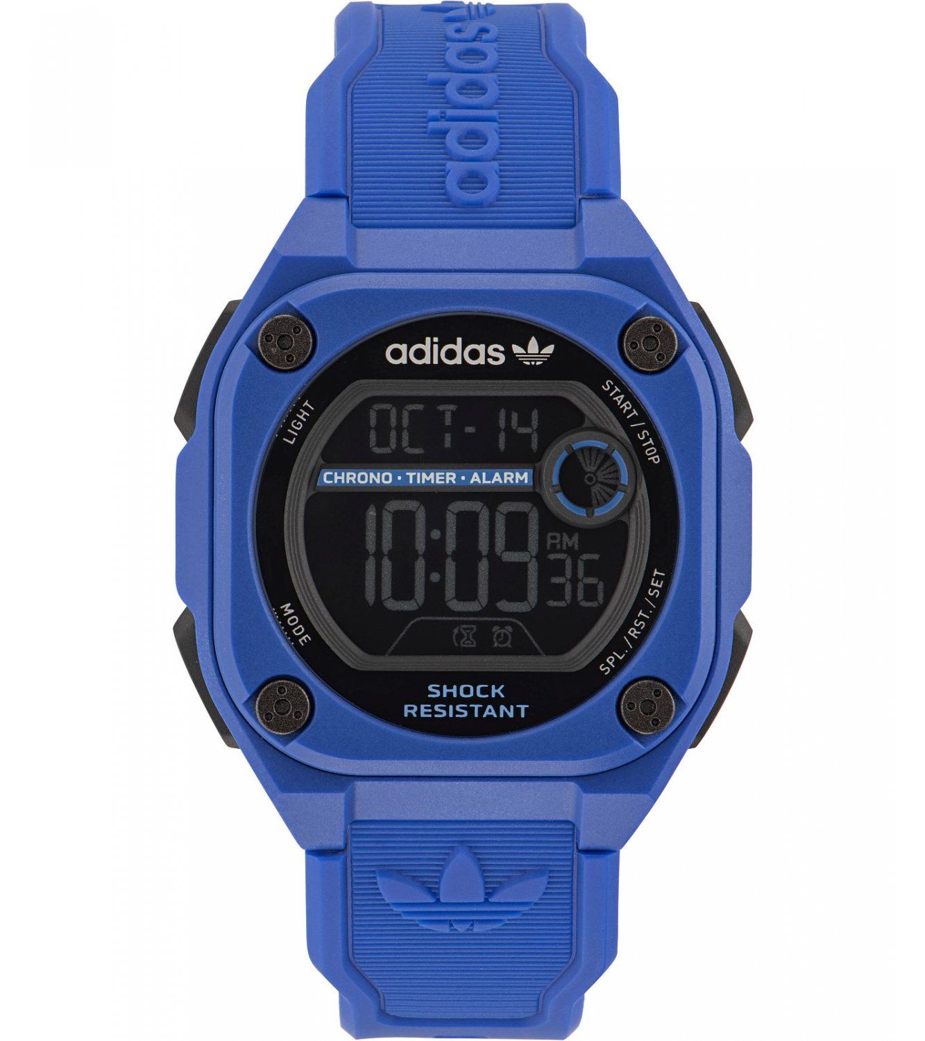 Adidas AOST23061 watch for unisex with a black dial and silicone strap.