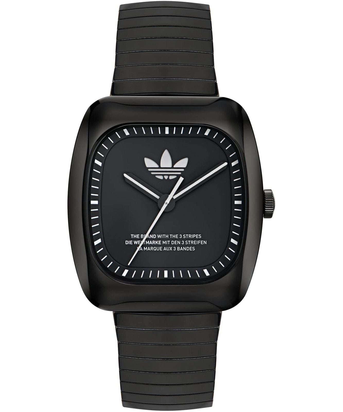 Adidas AOSY24026 watch for unisex with a black dial and stainless steel strap.