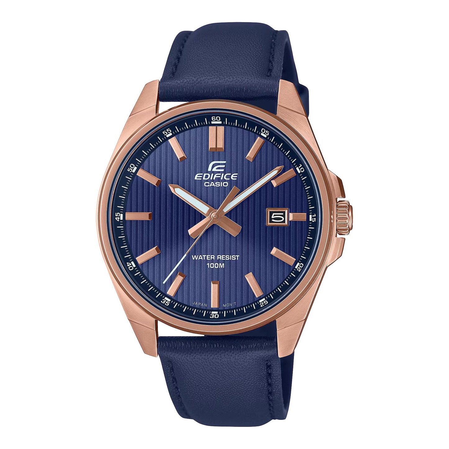 Casio EFV-150CL-2AVUEF watch for man with a blue dial and leather strap.