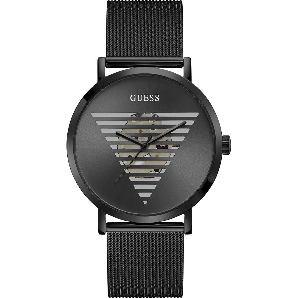 Guess GW0502G2 watch for man with a black dial and stainless steel strap.