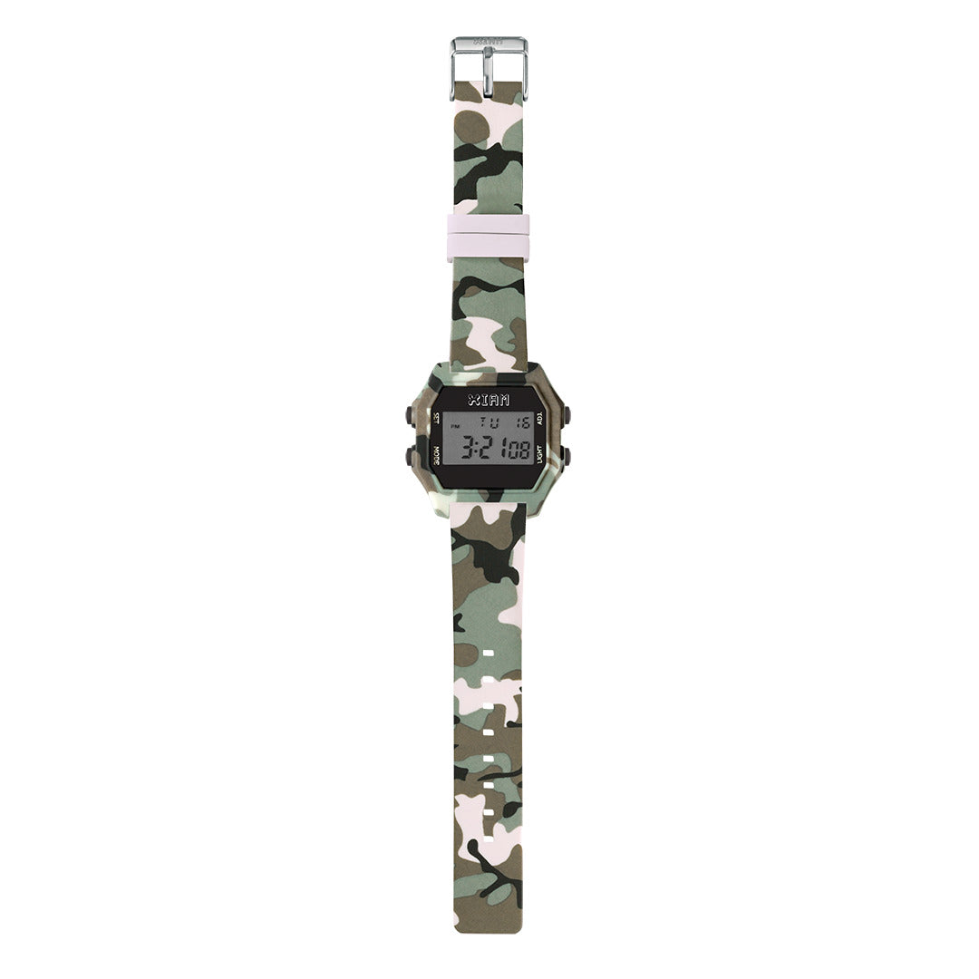 Iam IAM-KIT532 watch for man with a camouflage dial and silicone strap.