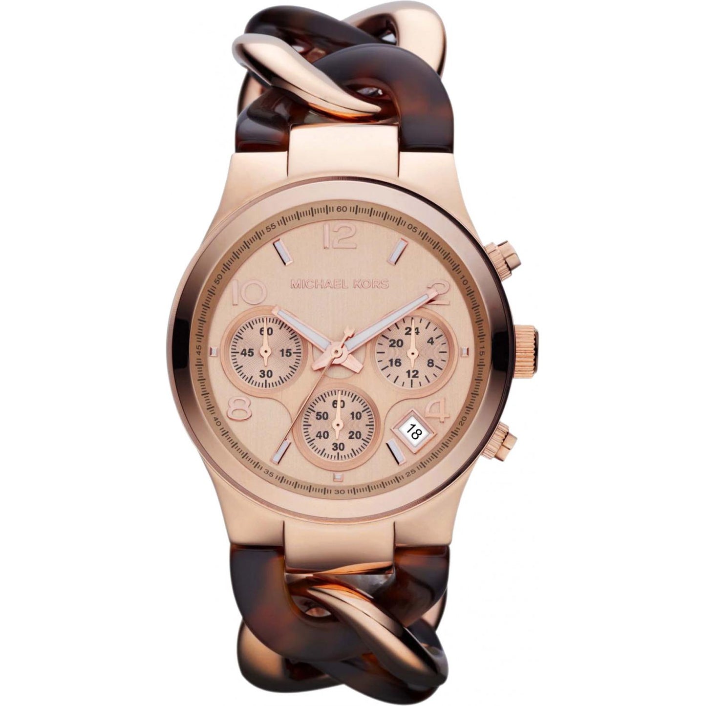 Michael Kors MK4269 watch for women with a pink dial and nacre strap.