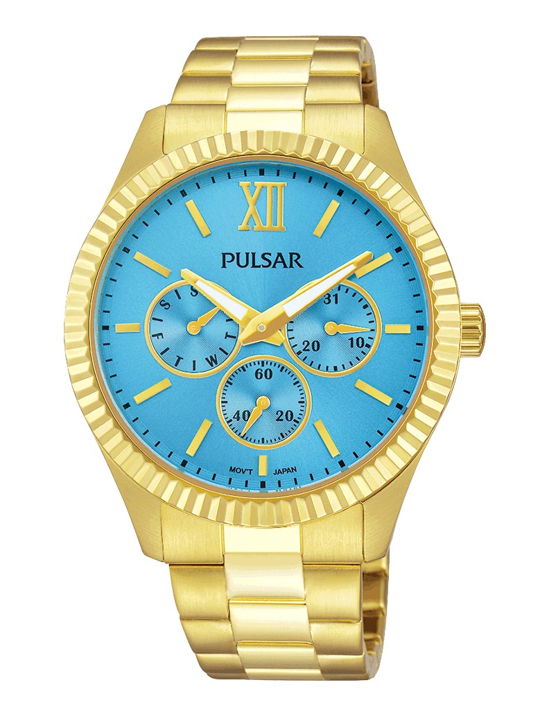 Pulsar PP6220X1 watch for woman with a blue dial and steel strap.