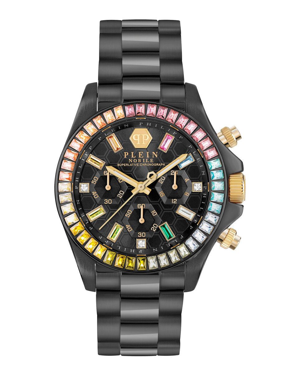 Philipp Plein PWSBA0623 watch for women with a black dial and stainless steel strap.