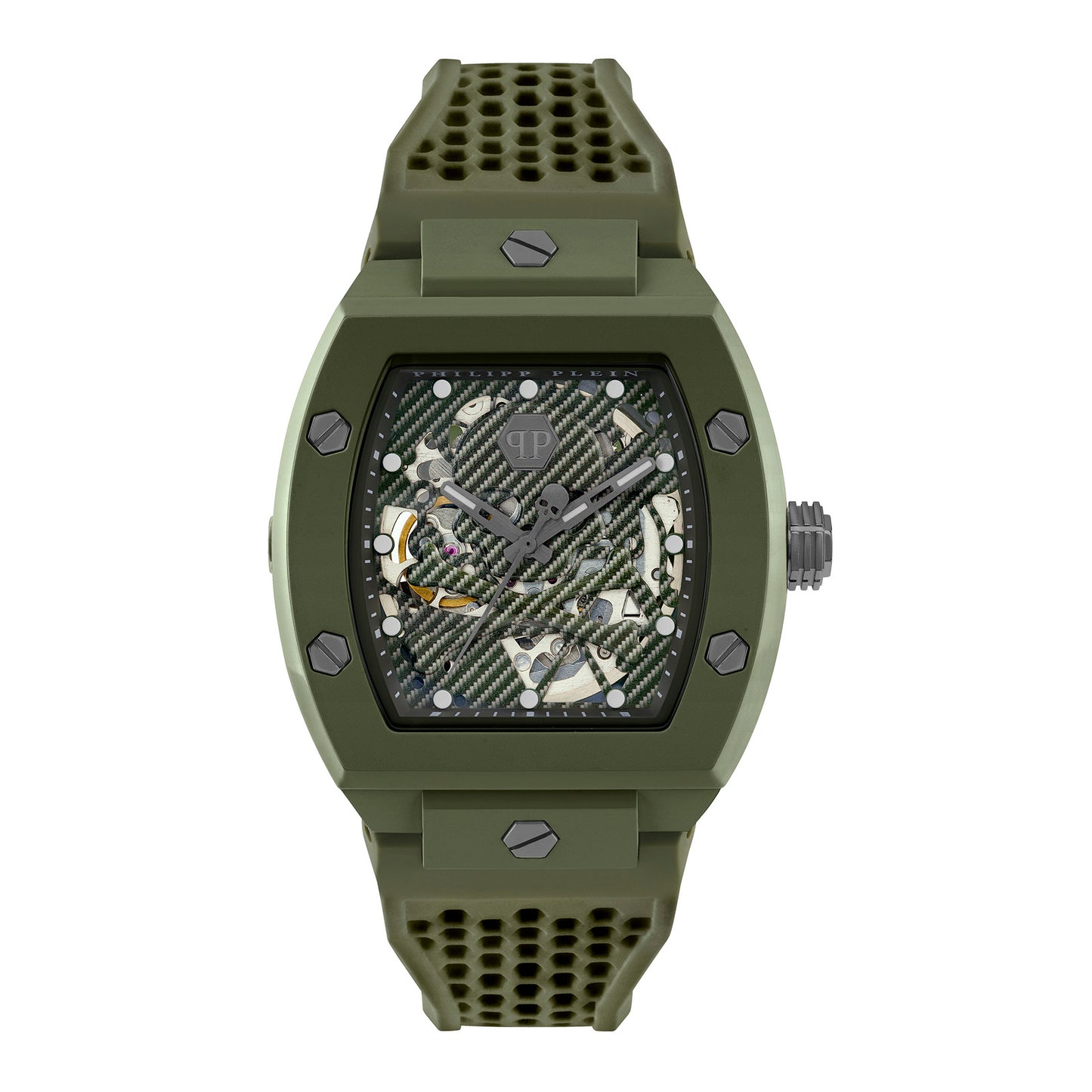 Philipp Plein PWVBA0223 watch for man with a green dial and silicone strap.