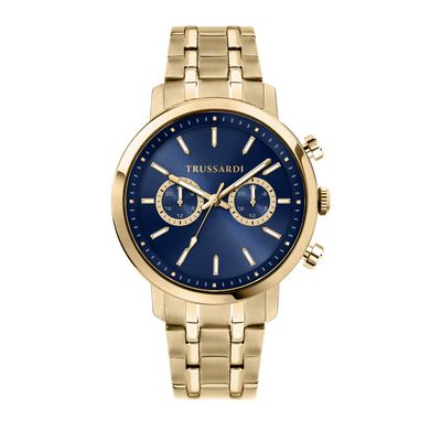 Trussardi R2453147002 watch for man with a blue dial and stainless steel strap.