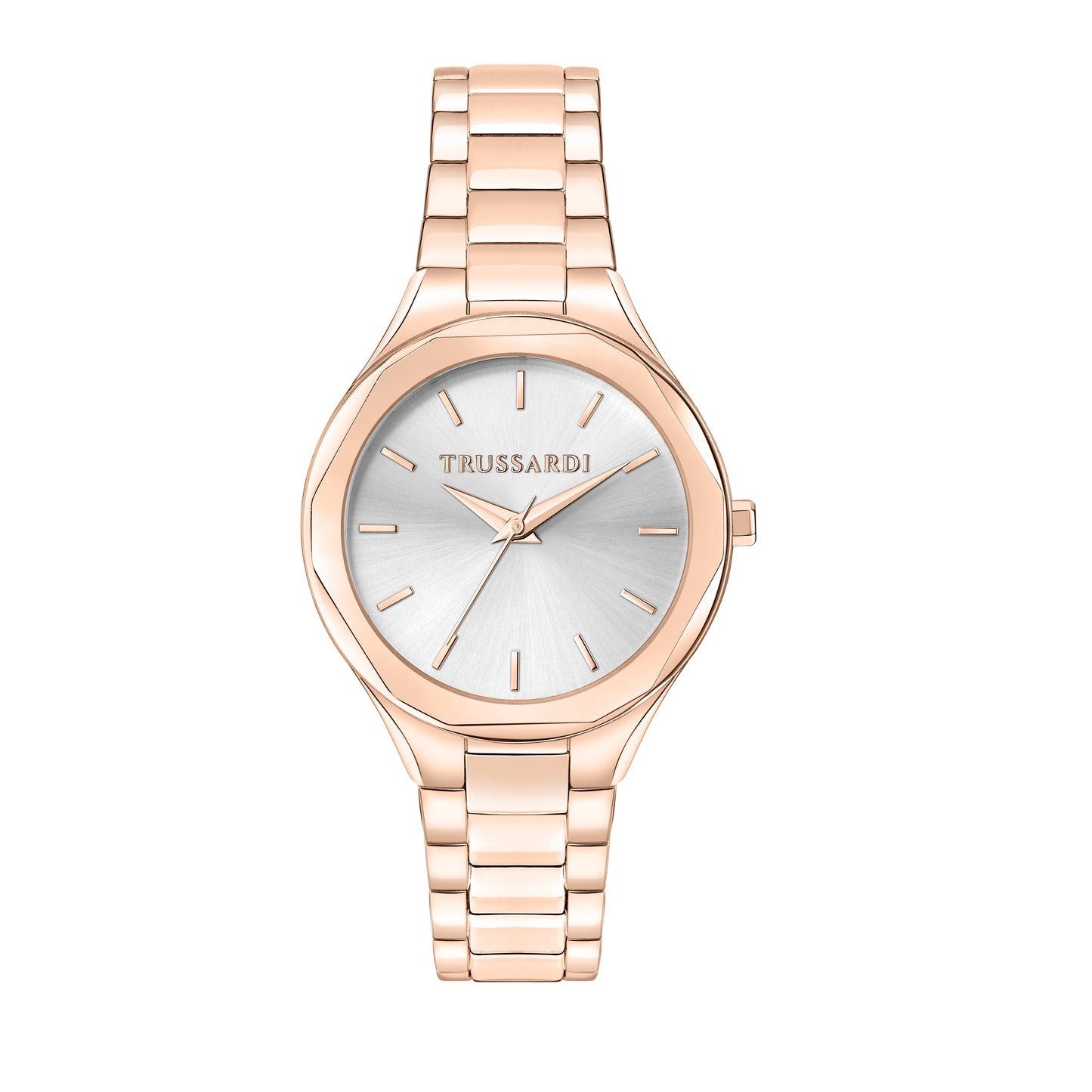Trussardi R2453157503 watch for women with a white dial and metal strap.
