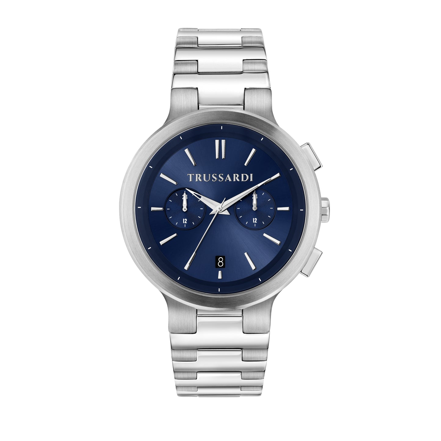 Trussardi R2453164004 watch for man with a blue dial and stainless steel strap.