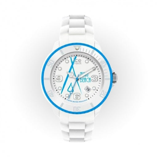 Ice SP.NB.WE.U.S.13 watch for man with a white dial and rubber strap.