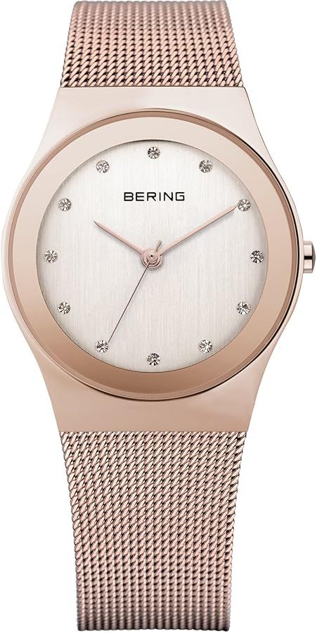 Bering 12927-366 watch for women with a pink dial and stainless steel strap.
