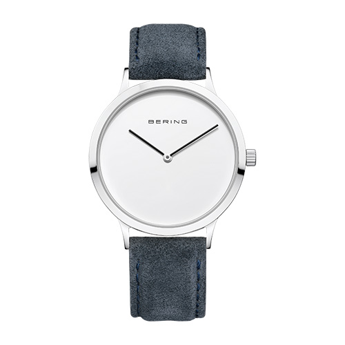 Bering 14937-204 watch for women with a grey dial and leather strap.