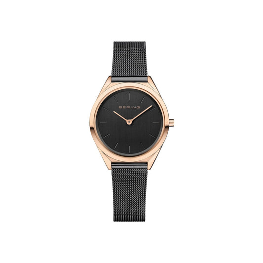 Bering 17031-166 watch for women with a black dial and stainless steel strap.