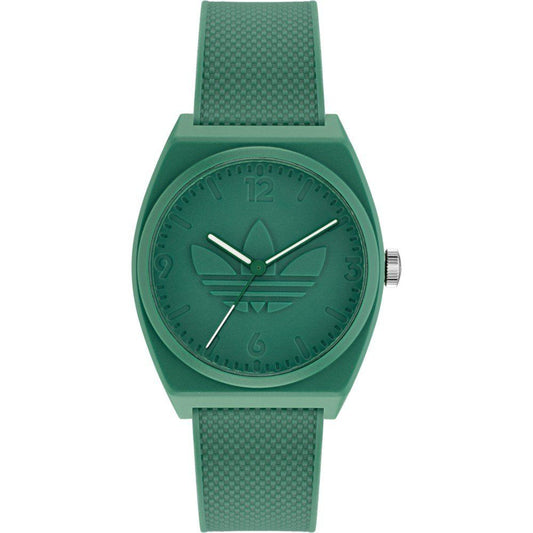 Adidas AOST22032 watch for unisex with a green dial and silicone strap.