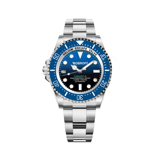 Bobroff BF0003iba watch for man with a blue dial and stainless steel strap.