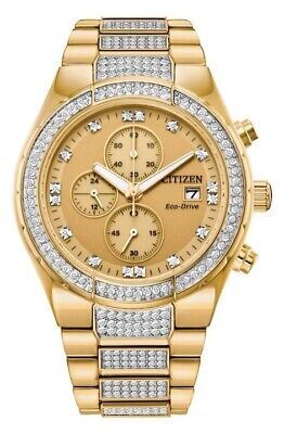 Citizen CA0752-66P watch for man with a golden dial and stainless steel strap.