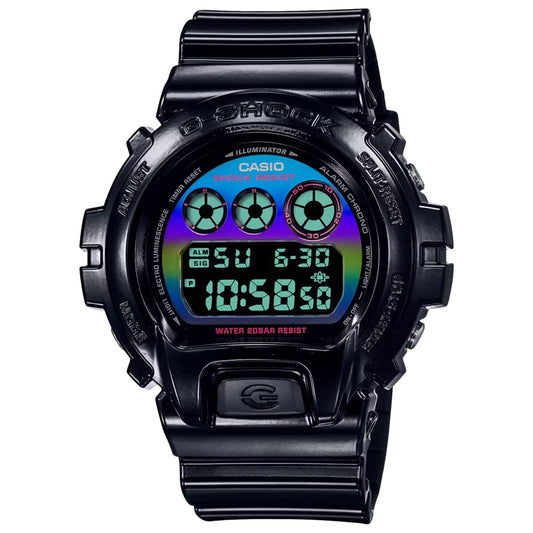 Casio DW-6900RGB-1ER watch for man with a multicolored dial and resin strap.