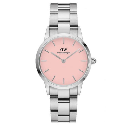 Daniel Wellington DW00100536 watch for women with a pink dial and stainless steel strap.