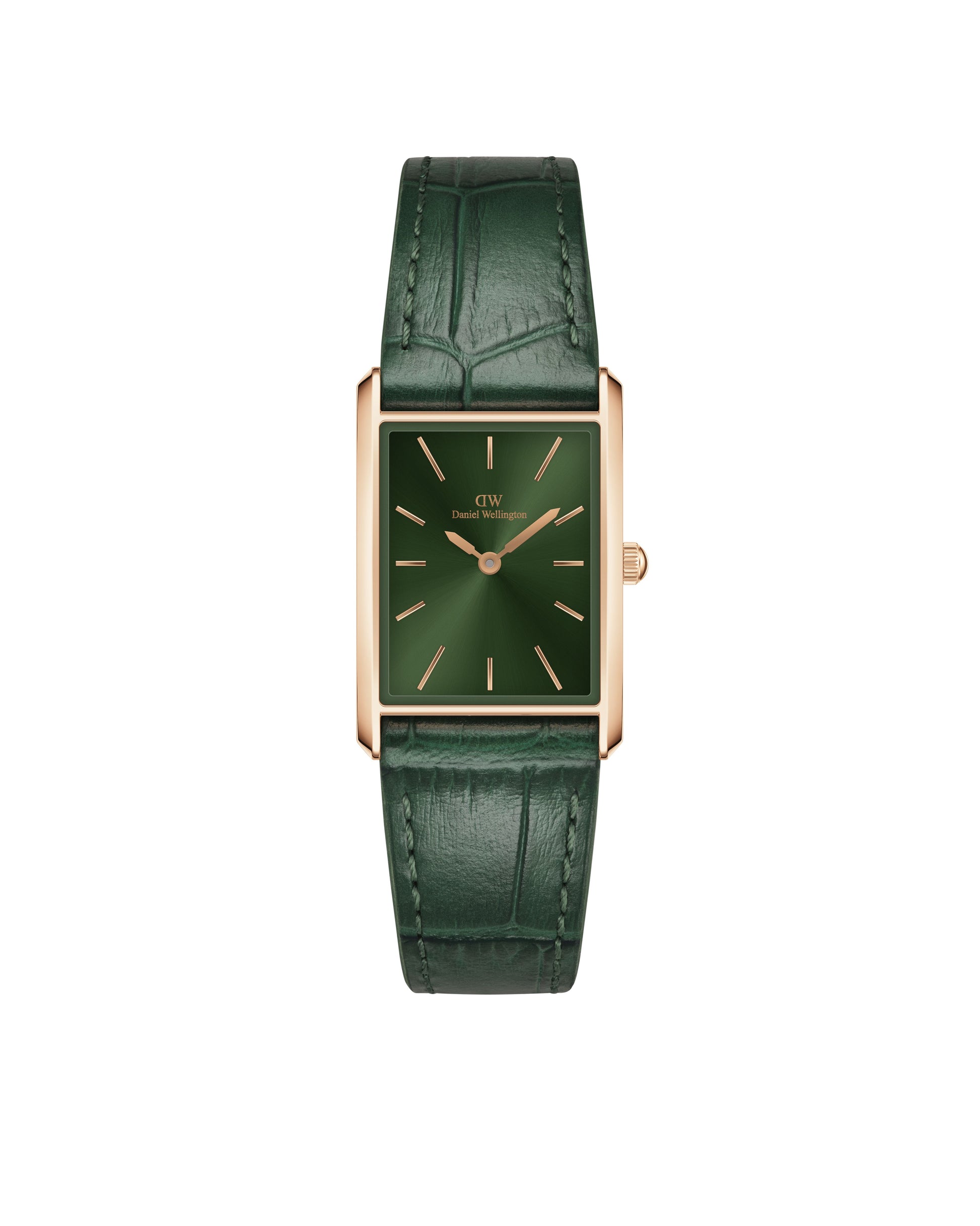 Daniel Wellington DW00100694 watch for women with a green dial and fur strap.