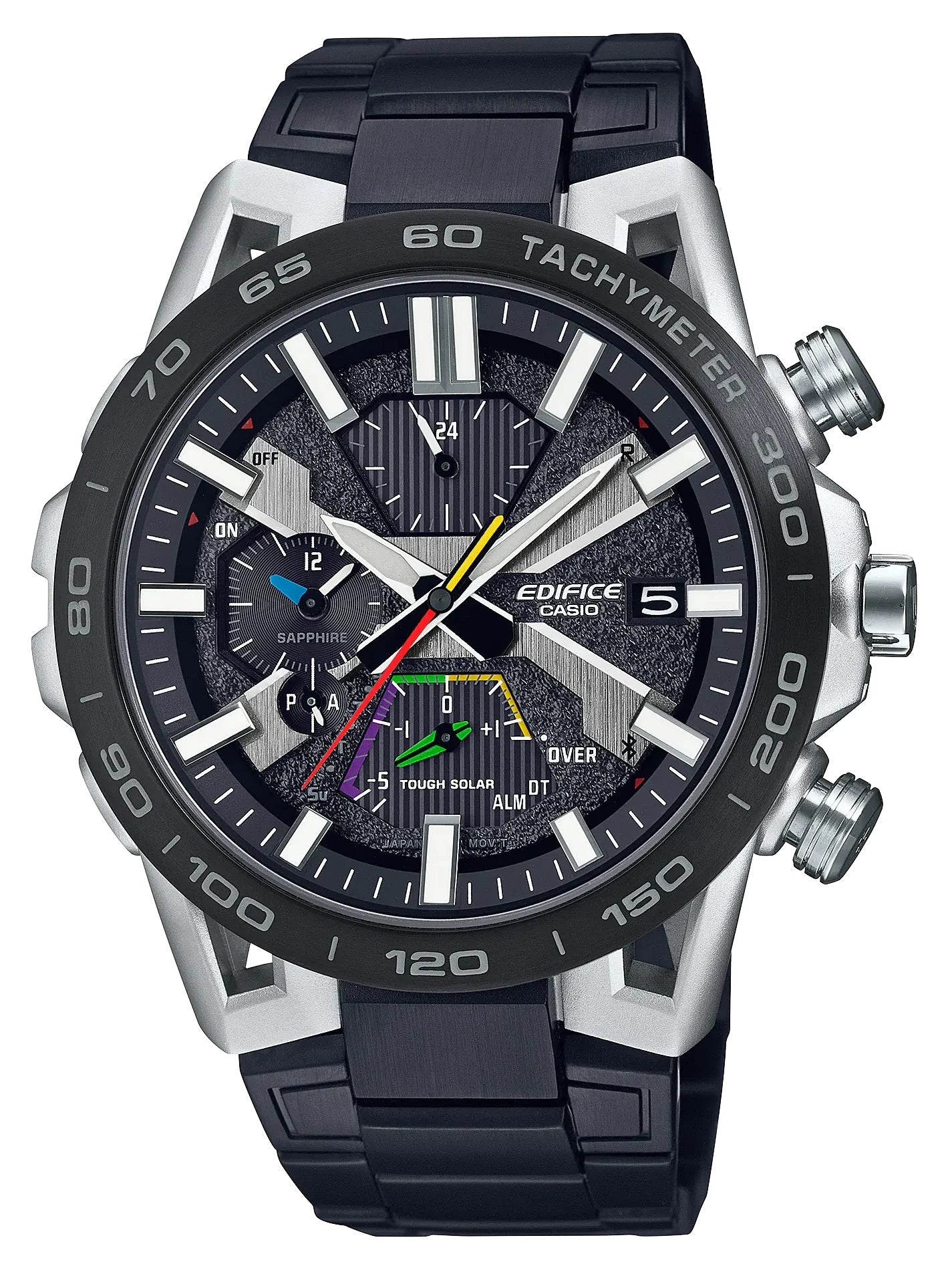 Casio EQB-2000DC-1AER watch for man with a black dial and stainless steel strap.
