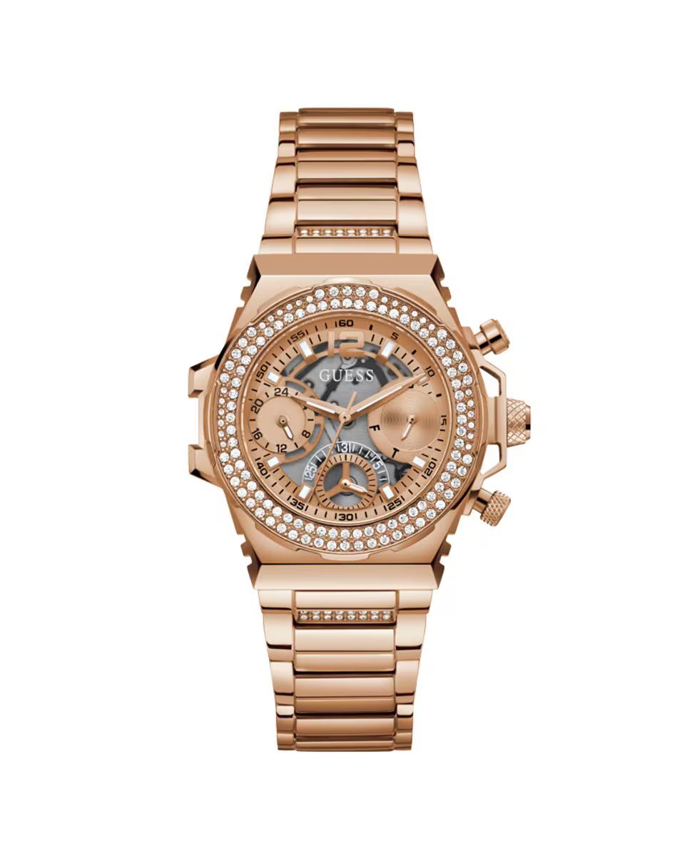 Guess GW0552L3 watch for women with a pink dial and stainless steel strap.