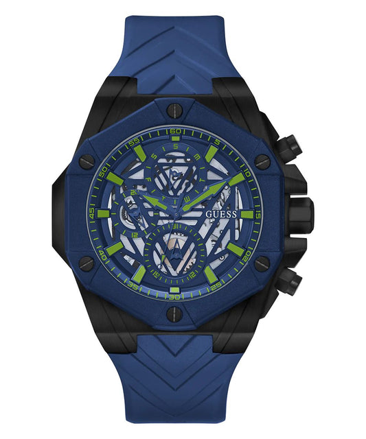 Guess GW0579G3 watch for man with a blue dial and silicone strap.