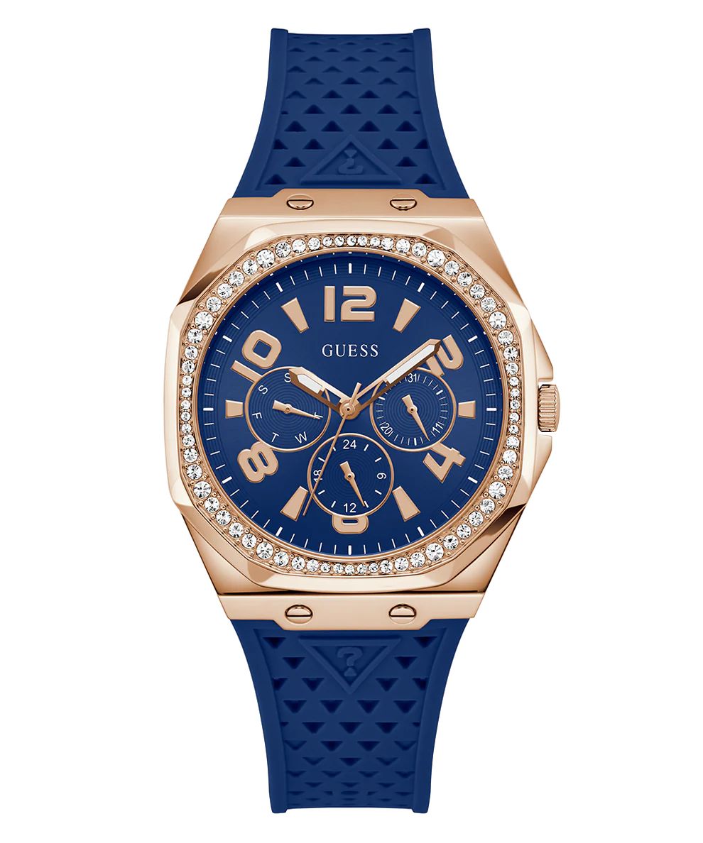 Guess GW0694L4 watch for women with a blue dial and silicone strap.