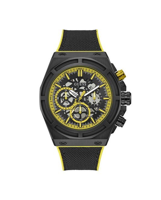 Guess GW0713G2 watch for man with a black dial and silicone strap.