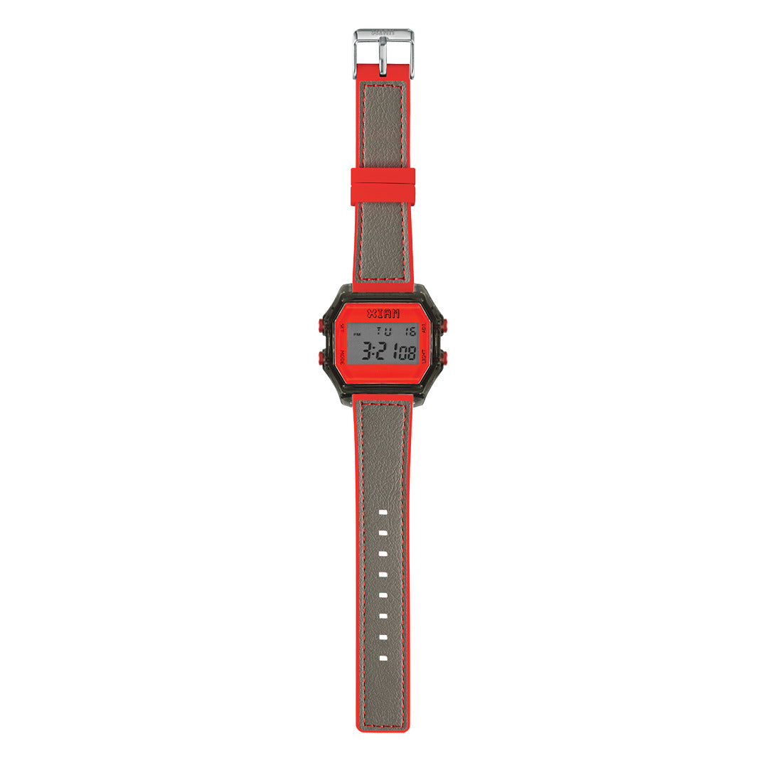 Iam IAM-KIT518 watch for man with a red dial and silicone strap.