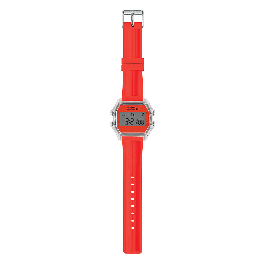 Iam IAM-KIT523 watch for man with a orange dial and silicone strap.