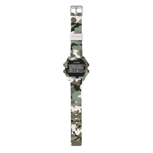Iam IAM-KIT532 watch for man with a camouflage dial and silicone strap.