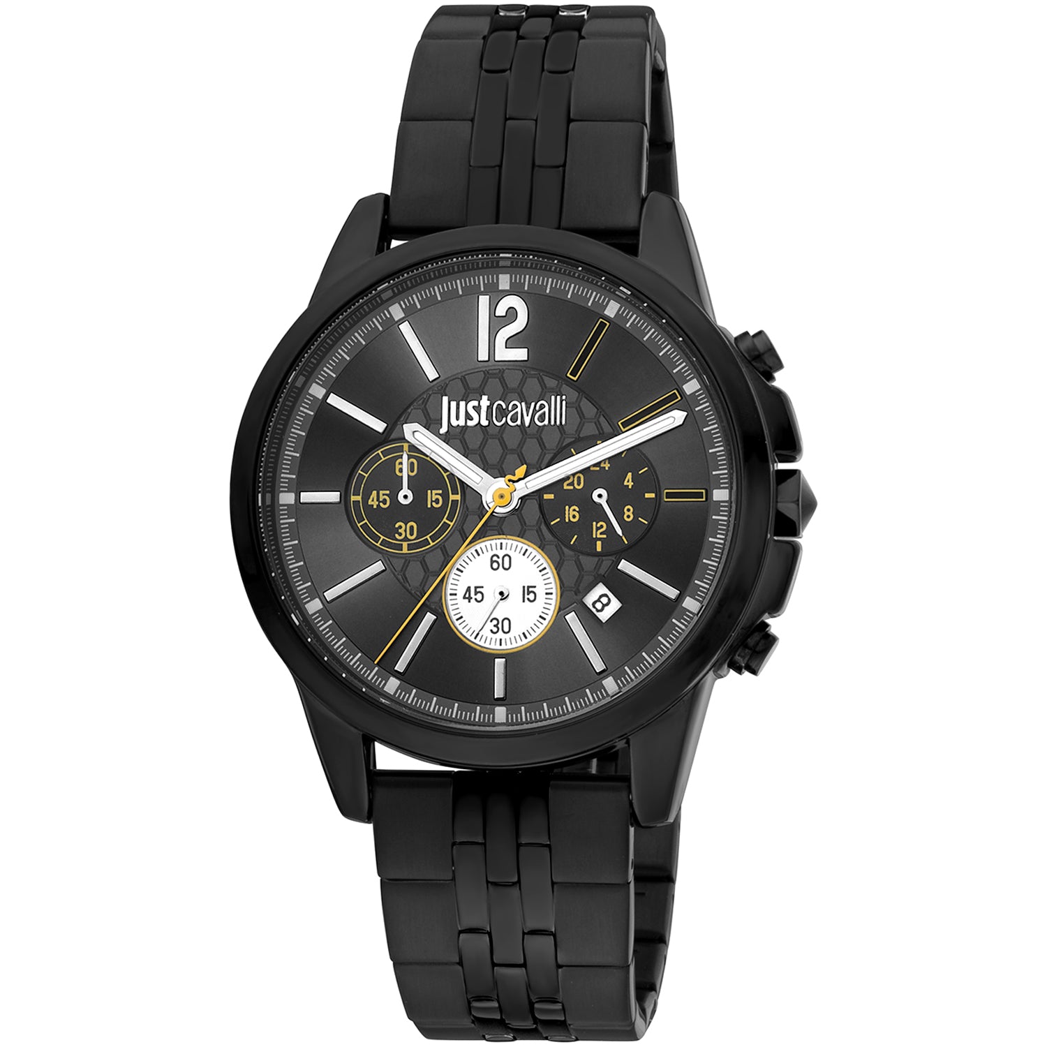 Just Cavalli JC1G175M0285 watch for man with a black dial and stainless steel strap.