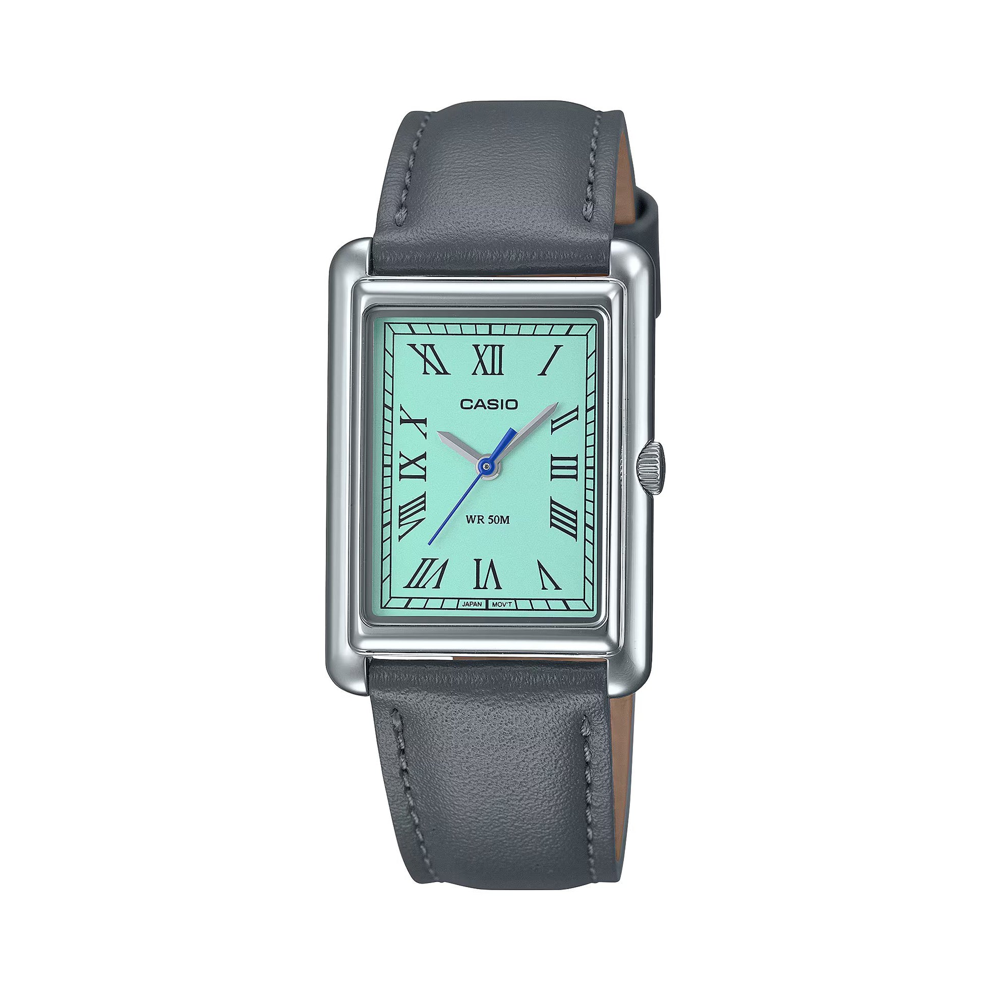 Casio LTP-B165L-2BVEF watch for women with a green dial and leather strap.