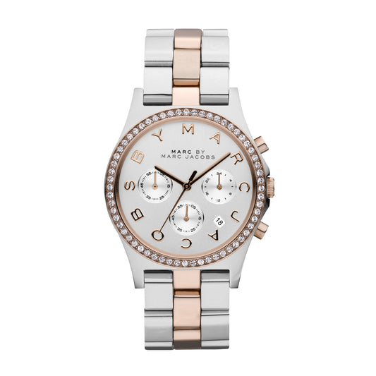 Marc Jacobs MBM3106 watch for women with a grey dial and steel strap.