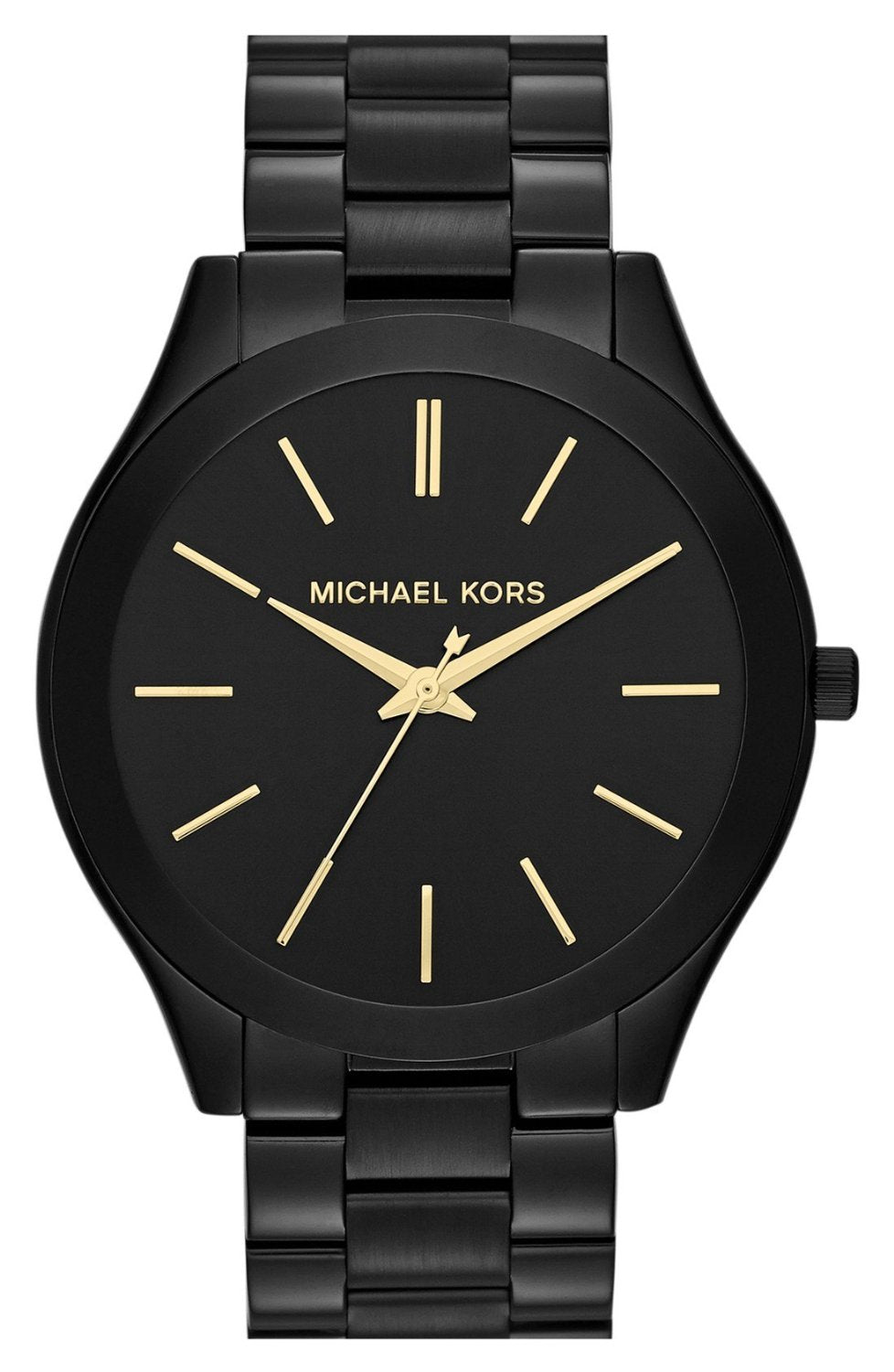 Michael Kors MK3221 watch for woman with a black dial and steel strap.