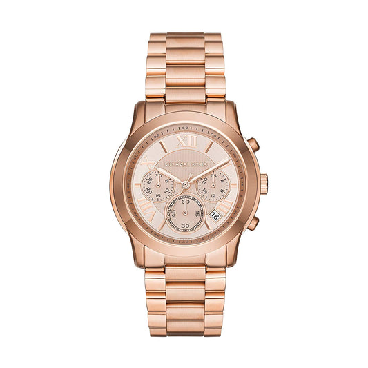 Michael Kors MK6275 watch for women with a golden dial and steel strap.