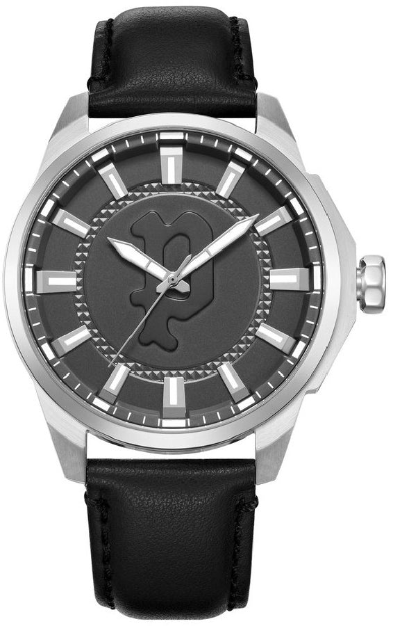 Police PEWJA2204305 watch for man with a grey dial and leather strap.