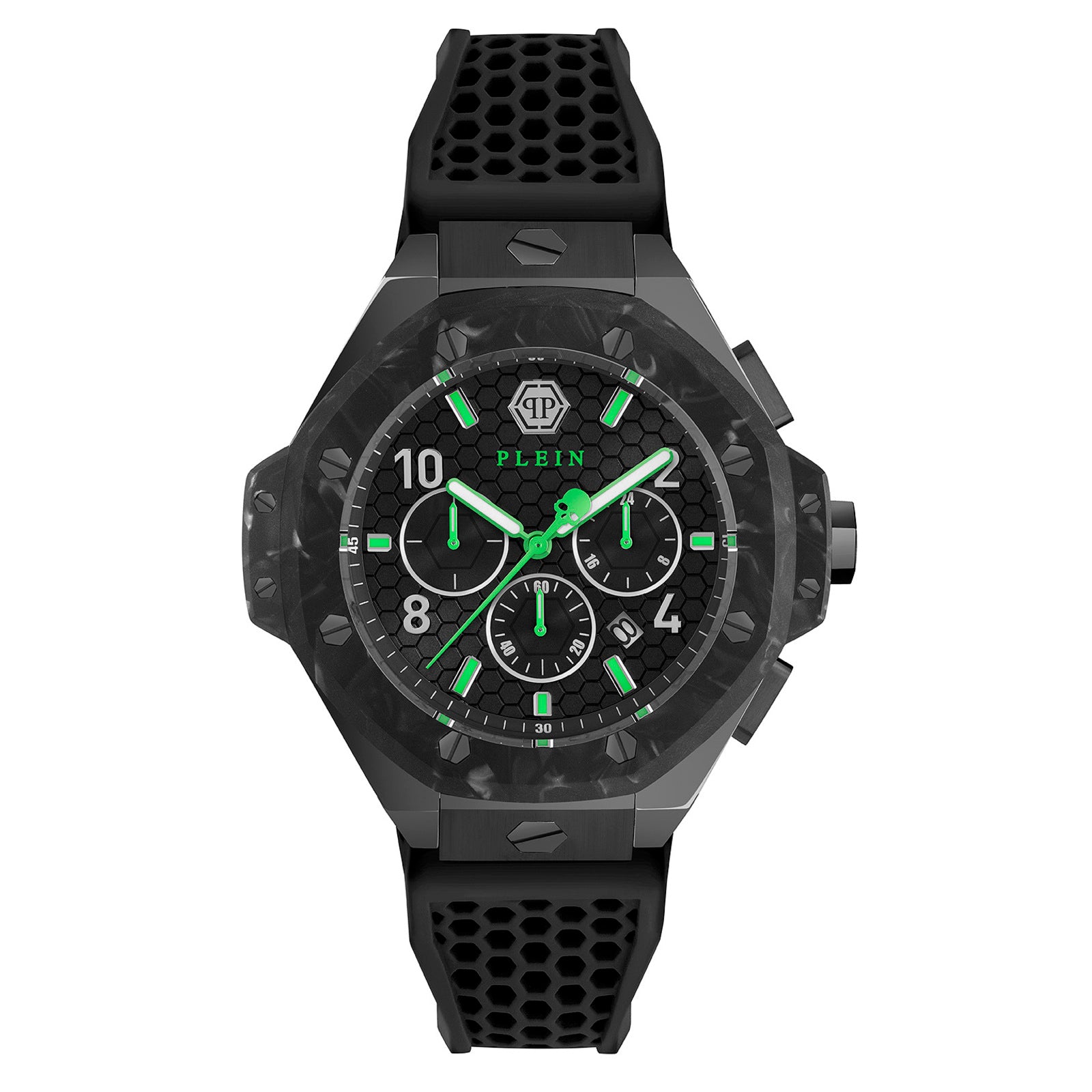 Philipp Plein PWPRA0624 watch for man with a black dial and silicone strap.