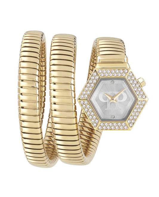 Philipp Plein PWZAA0423 watch for women with a grey dial and stainless steel strap.