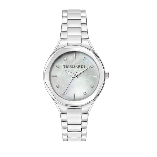 Trussardi R2453157502 watch for women with a grey dial and stainless steel strap.