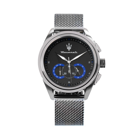 Maserati R8873612007 watch for man with a black dial and stainless steel strap.