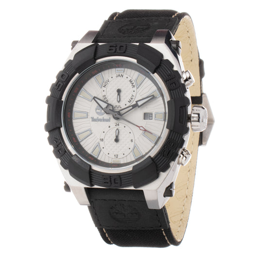Timberland TBL133317JS-11NNN watch for man with a white dial and leather strap.