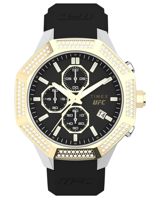 Timex TW2V99200 watch for man with a black dial and silicone strap.