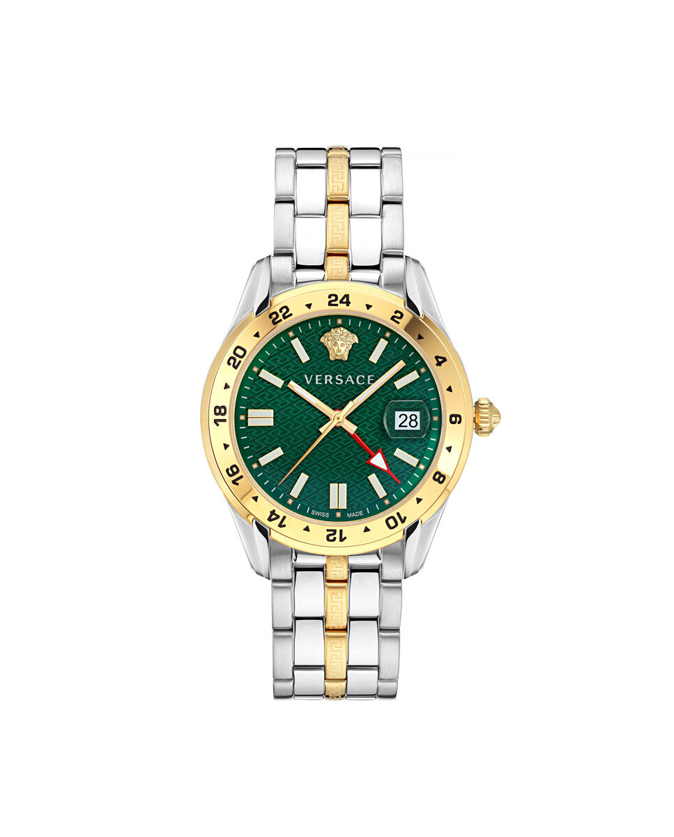 Versace VE7C00623 watch for man with a green dial and stainless steel strap.