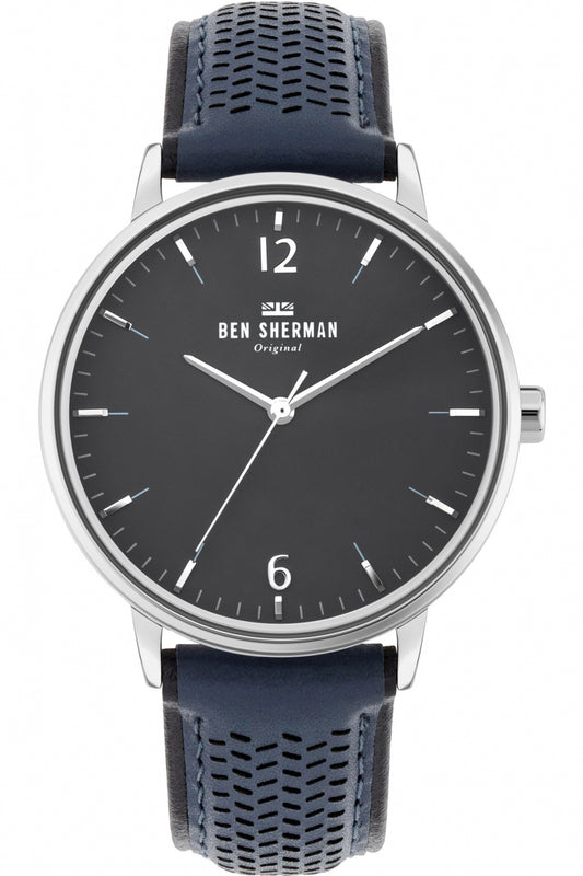 Ben Sherman WB038U watch for man with a black dial and leather strap.