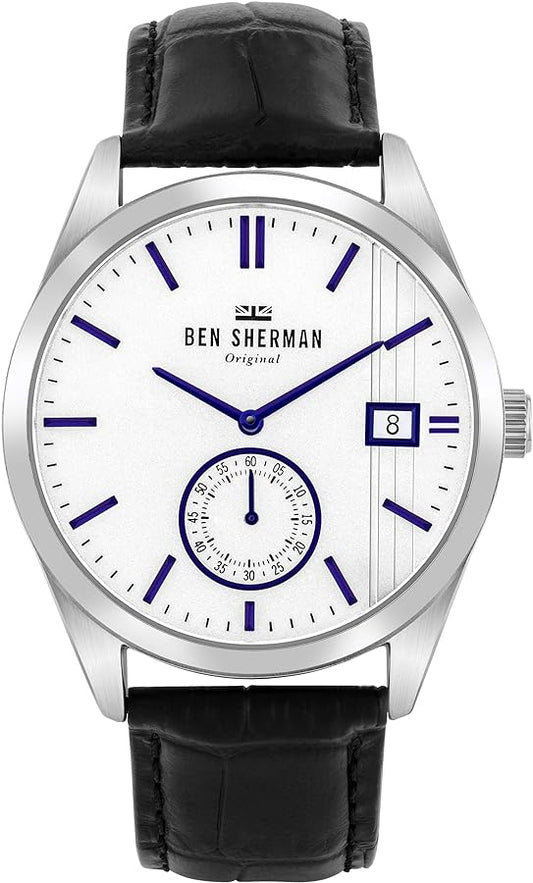 Ben Sherman WB039UB watch for man with a white dial and leather strap.