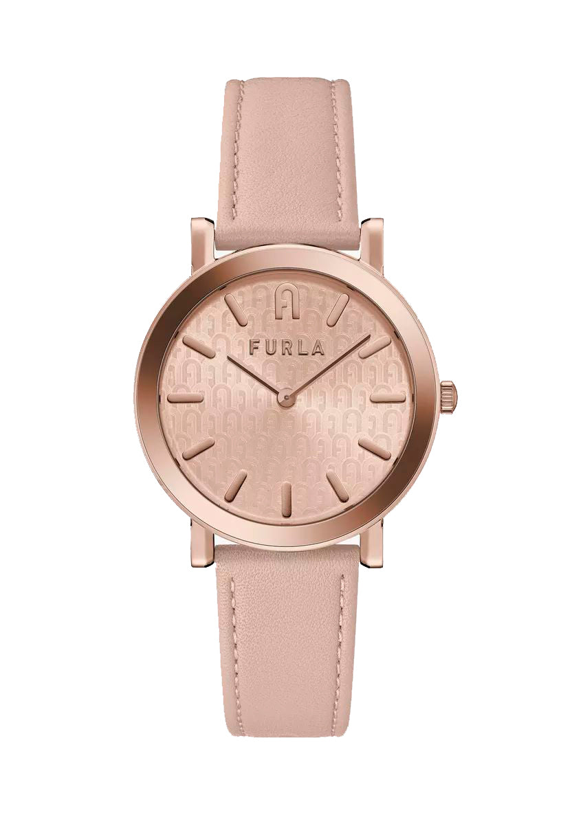Furla WW00003006L3 watch for women with a pink dial and leather strap.