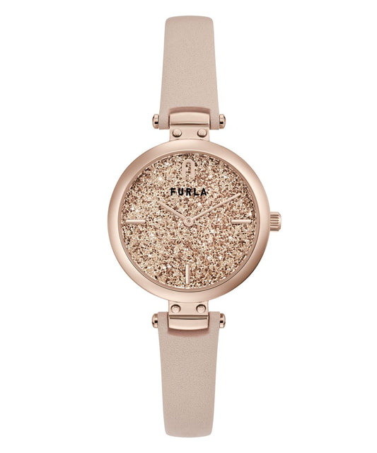 Furla WW00018008L3 watch for women with a pink dial and leather strap.